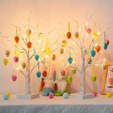 60cm Easter Egg Twig Tree LED String Light Decoration Home Table Ornament UK