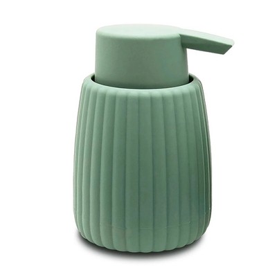 Rubberized Plastic Ribbed Soap Pump, Green