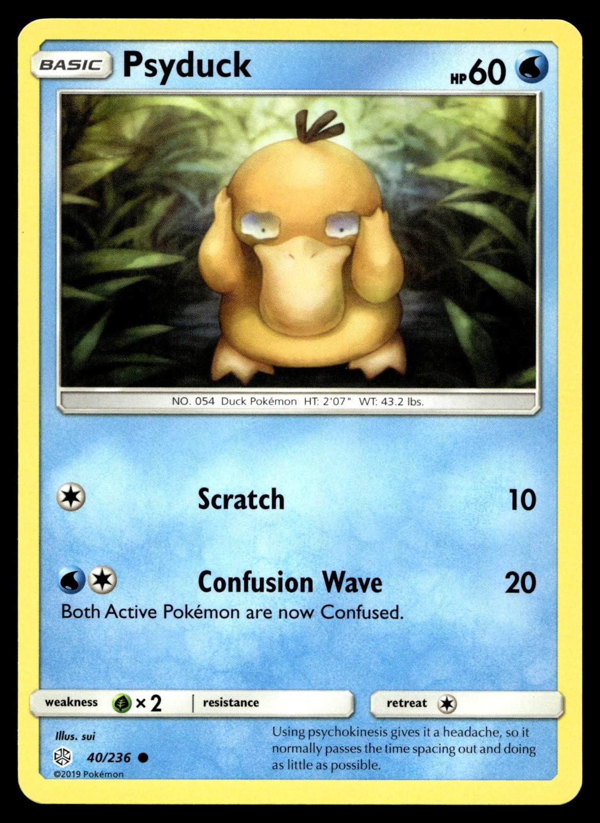 POKEMON PSYDUCK COSMIC ECLIPSE 40/236 C NM/M