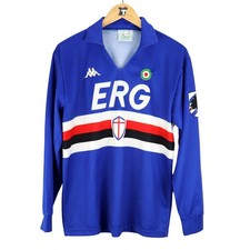 1989-90 Sampdoria Maglia Kappa Erg Home M ORIGINALE SHIRT