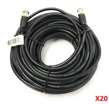 Lot of 20 NEW Steren 205-547BK BNC Male to BNC Male RG59 Patch Video Cables 50FT