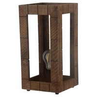 Tischlampe Nachttischlampe Stahl, Holz In Schwarz, Braun E27 Fassung Eglo