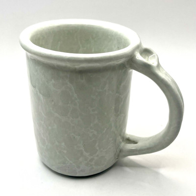 Vtg. Bennington Potters  DG 1961 White on  White Agate Mug Thumbprint Rest 8 oz.