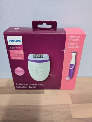 Philips Satinelle Essential Corded Compact epilator with Bikini Trimmer, BRP505/