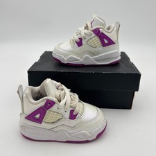 Nike Jordan 4 Retro TD White Hyper Violet Sneakers Shoes Baby Toddler 4C
