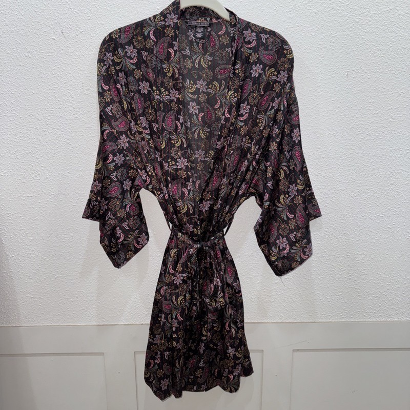 Victorias Secret Kimono Robe Floral Print Lightweight XS/S