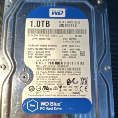 Western Digital WD Blue 1TB 3.5'' SATA 7200RPM 64MB Internal HDD WD10EZEX
