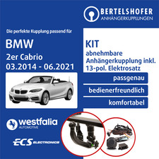 F�r BMW 2er Cabrio Typ F23 03.2014-06.2021 AHK abn +13pol spez E-Satz NEU TOP