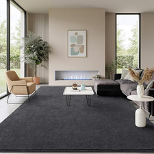 Soft Rugs for Living Room 6X9 Dark Grey, Minimalist Area Rug for Bedroom Nursery