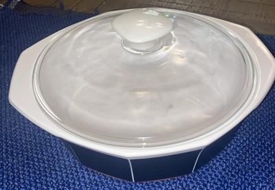 Daniel Hechter Paris Casserole w/Lid , White And  Black AAH01 Japan EXCELLENT!
