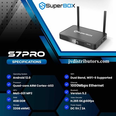 SuperBox S7 PRO Advanced Android TV Box  AUTHORIZED with PRO FREE SET-UP & Ship
