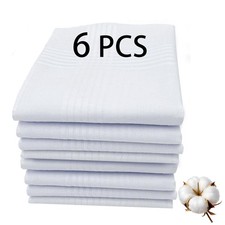 16x16 Inch Handkerchiefs for men 100 Soft Cotton White Hankie handkerchief b...