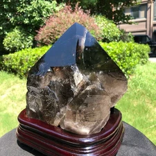 12.58LB Natural Dark tea quartz Crystal Specimen Reiki Mineral Add bracket 1780