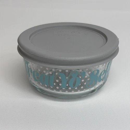 Pyrex Treat Yo Self 1 Cup 236ml Glass Storage Bowl Gray Lid 7201