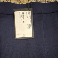 St. John Women s Navy Knit Wool/Rayon Dress Pants Straight Leg Flat Front
