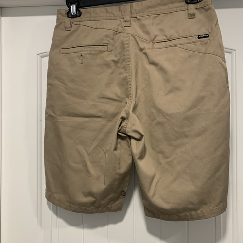 Volcom Shorts Mens Size 30 Khaki Brown Chino Golf Walking Belt Loops Button Zip - Picture 6 of 16