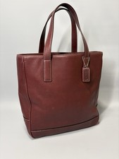 Coach Hampton Cord Purse Shoulder Bag Vintage Tote Leather Burgundy Purse 7787