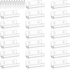 20 Pack Vinyl Record Display Shelf Wall Mount 4 Inch Clear Record Holder