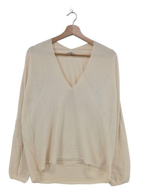 DRYKORN V-Ausschnitt-Pullover Damen Pullover Gr. DE 46 creme Casual-Look