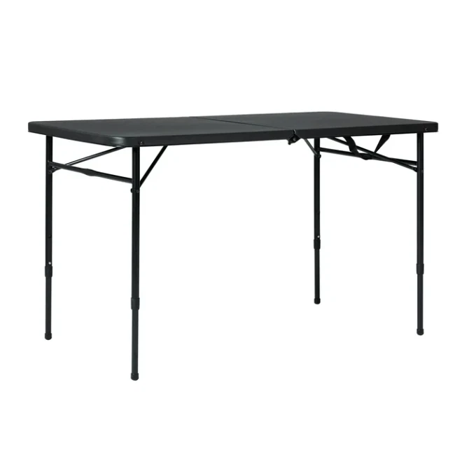 Mesa Plegable Ajustable Mainstays 4 Pies Plegable por la Media, Negro Rico Foto 2 de 4