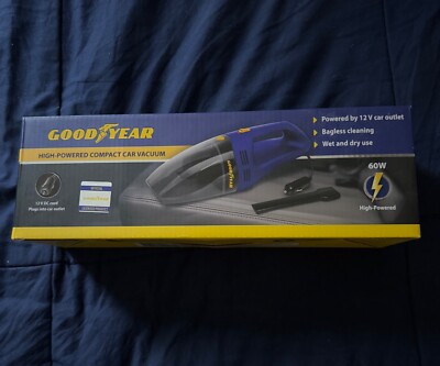 Good Year High Powered Compact Car Vacuum 12v DC Wet & Dry Use, Bagless Cleaning