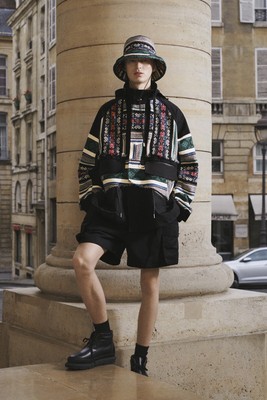 SACAI SS2022 runway jacquard hooded raw edges blouson jacket | eBay 