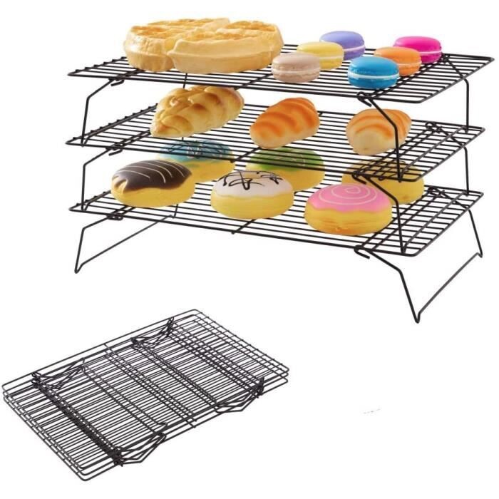 Grille de refroidissement pliable en acier carbone pour gâteaux et biscuits