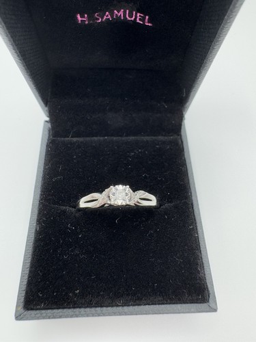 H Samuel Verlobungsring 9 kt Weißgold Diamant