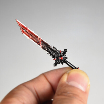 1/12 Genshin Metal Short Sword Blade Claymore Fr Diluc 6'' Action Figure Custom 