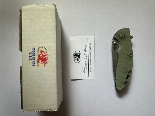 Hinderer /XM-18 3.5" /Blue ano Translucent G10 /S35VN Spearpoint rare