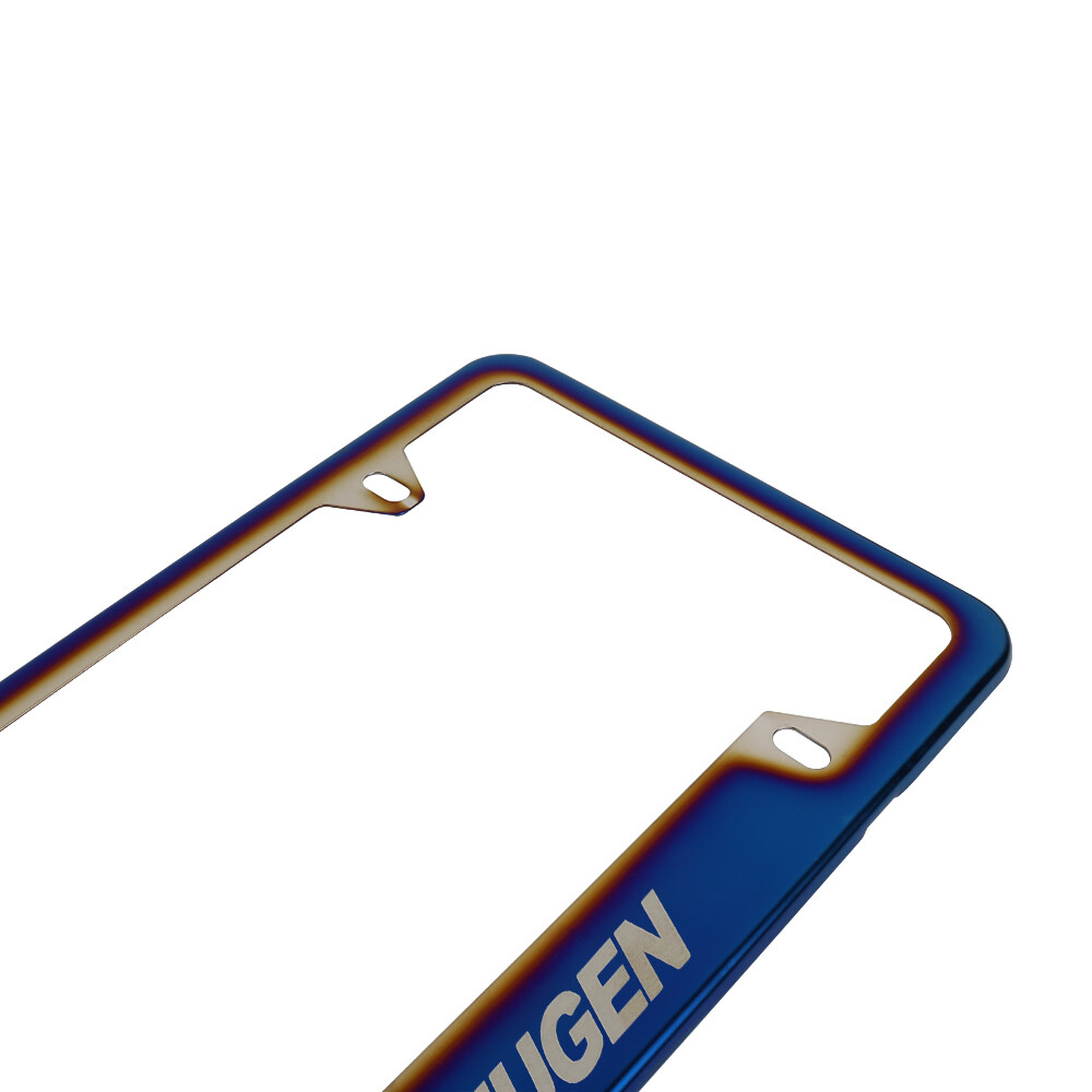 Electroplating Blue Glossy Stainless Steel License Plate Frame W/ Blue