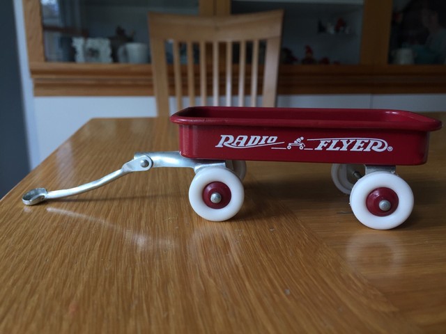 mini radio flyer wagon with wooden sides