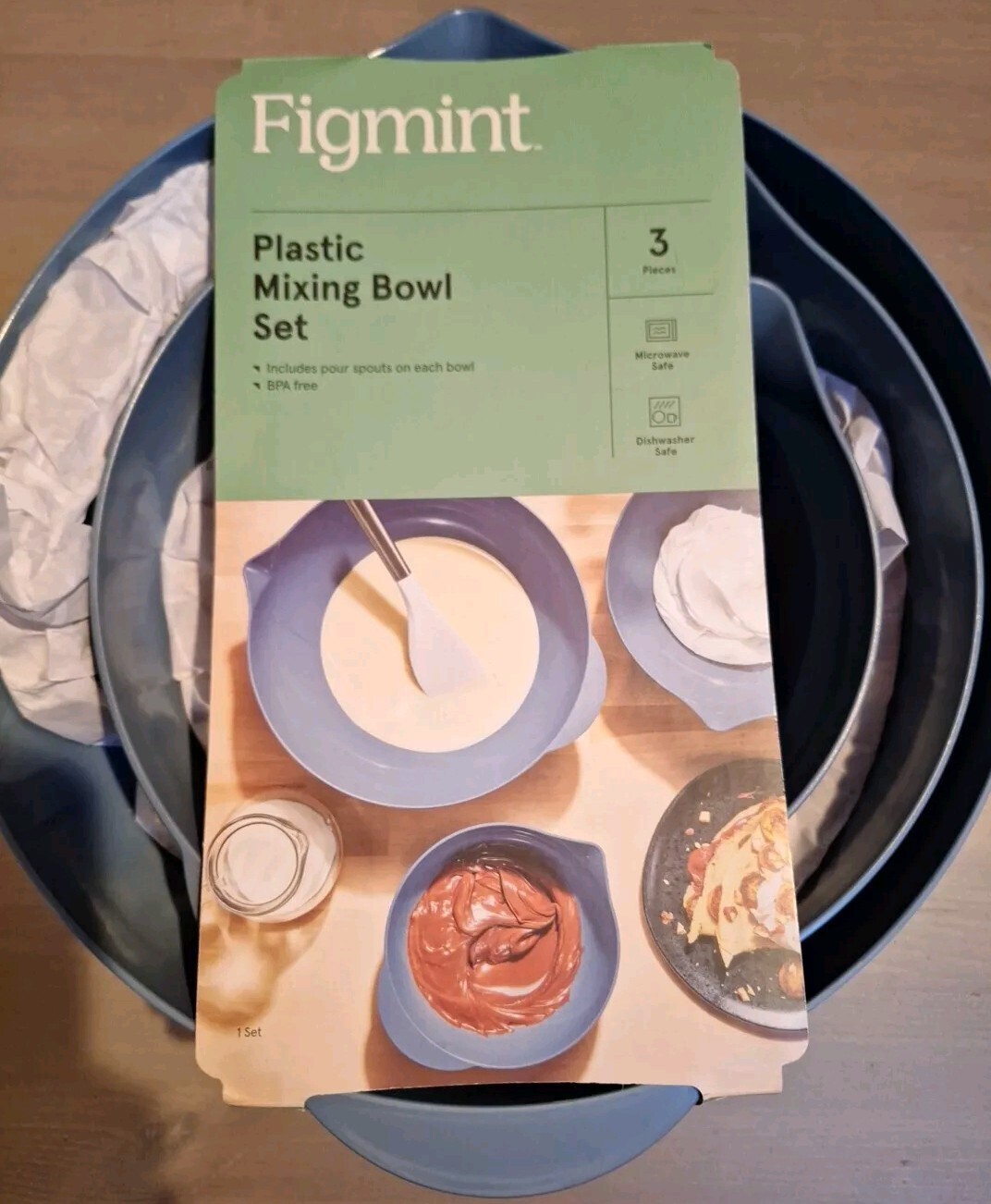  Figmint Plastic Mixing Bowl Set 