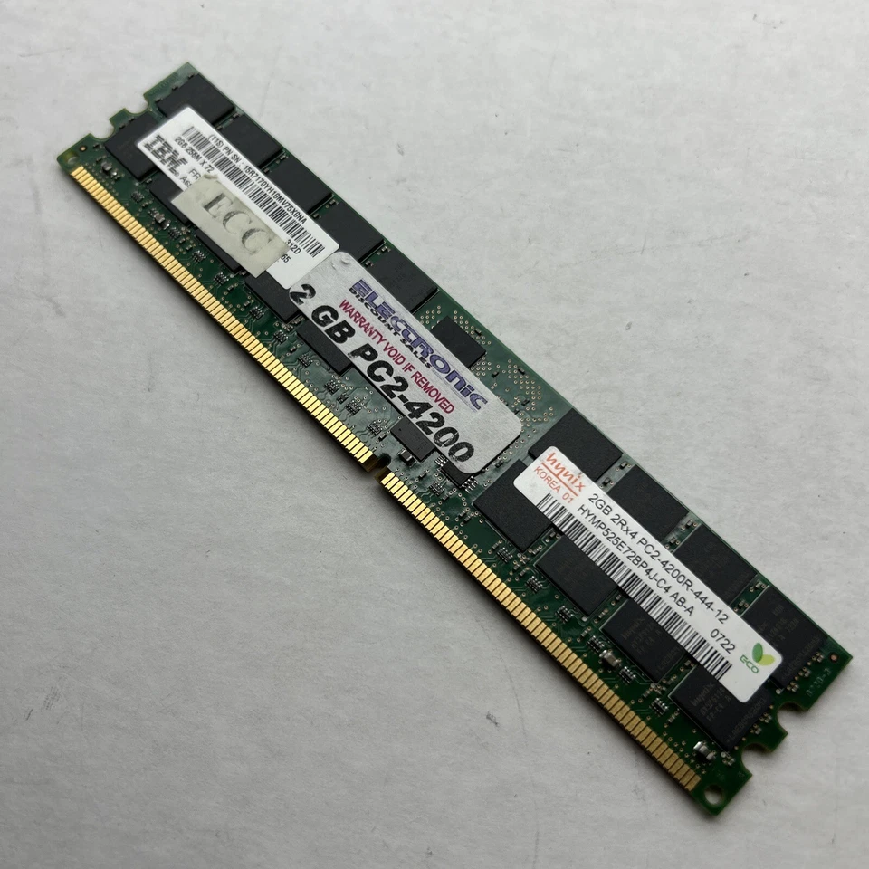 IBM 2GB Fru#15R7170 PC2-4200r PC4200 DDR2 533Mhz 256x72 2Rx4 200pin Server Ram - Image 2 of 4
