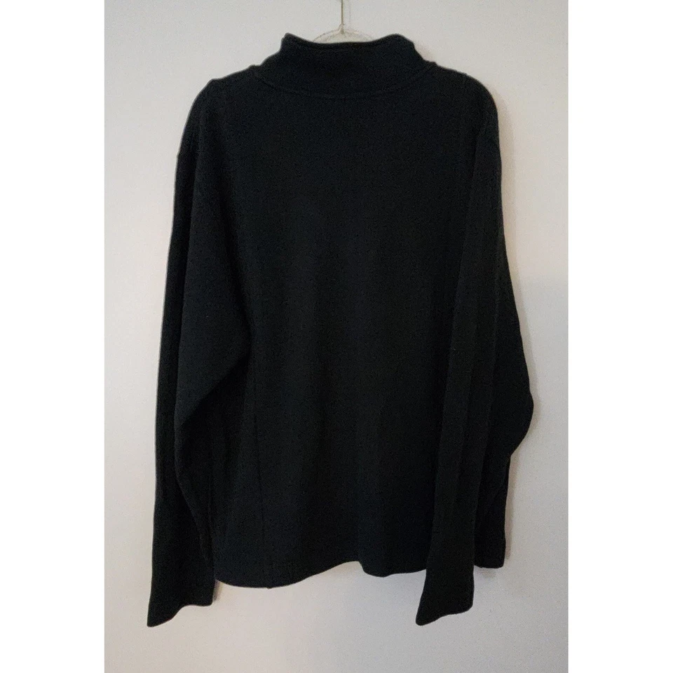 Christine Alexander 100% Cotton Black Pullover Half Zip Sweater Sparkle Mature - Image 4 of 4