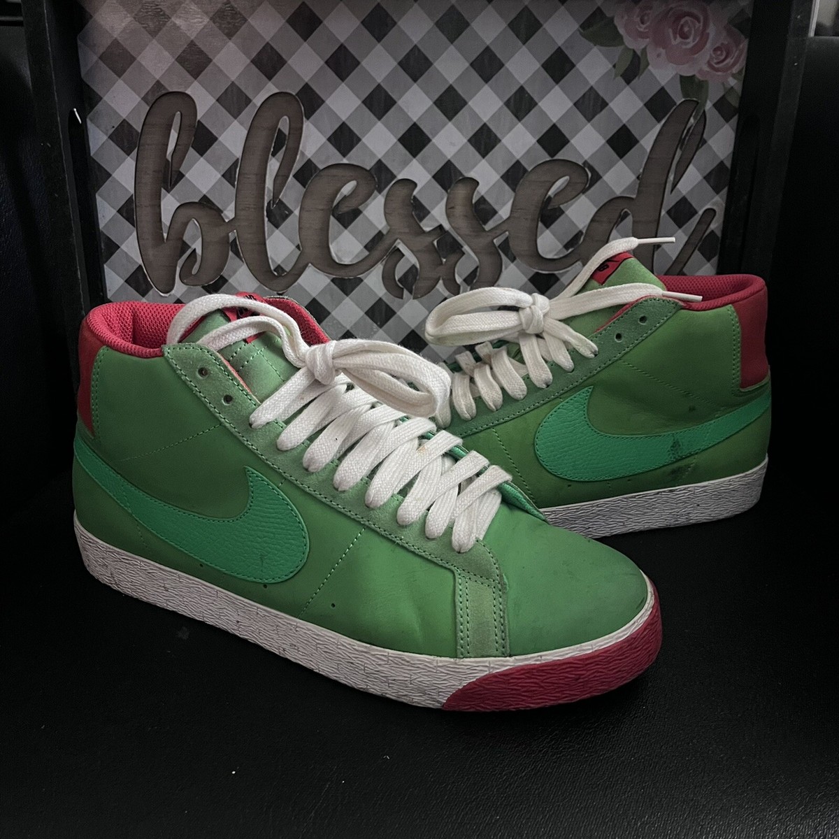 Nike SB Blazer Green Spark Pimento Men\'s Nike Blazer Premium SB Green Spark Pimento | Mercari main image 4