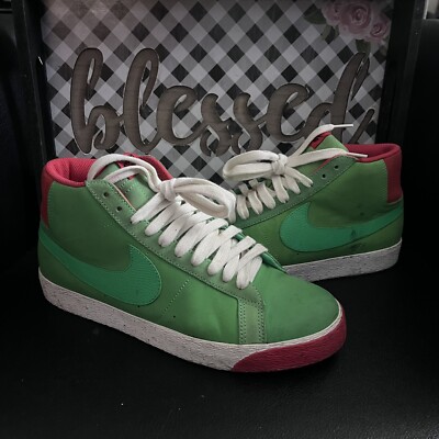 Nike Blazer Premium SB Green Spark Pimento Red Sz 10 314070-331 Lime Nike Blazer Premium SB Green Spark Pimento | Mercari main image 4