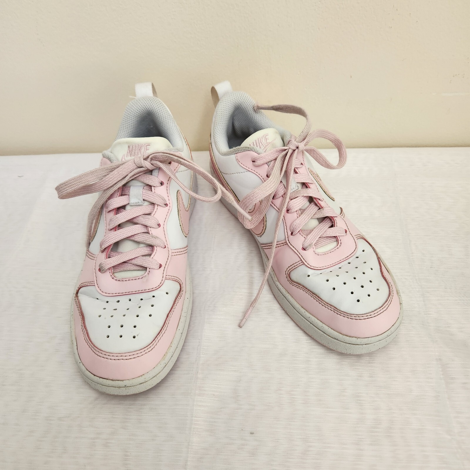 Nike Court Borough Low Recraft GS DV5456-105 Girl's 4.5Y Shoes White/Pink School