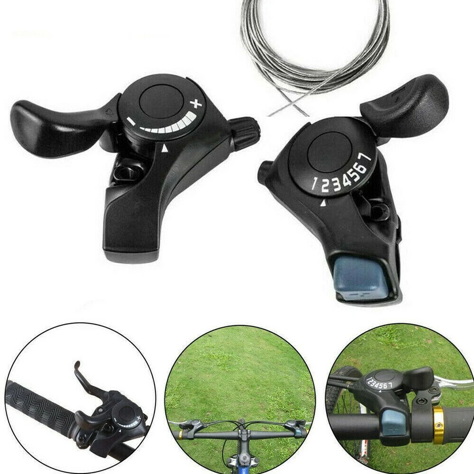 3x7 21 Speed MTB Mountain Road Bicycle Shifter Bike Thumb Gear Shift Set US - Image 2 of 4