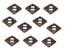 10 pcs Bronze Diamond Metal Western Slotted Conchos Bolo Belt Leather Crafts