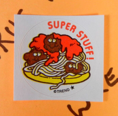 Spaghetti Scented Super Stuff Trend Scratch & Sniff Retro Sticker