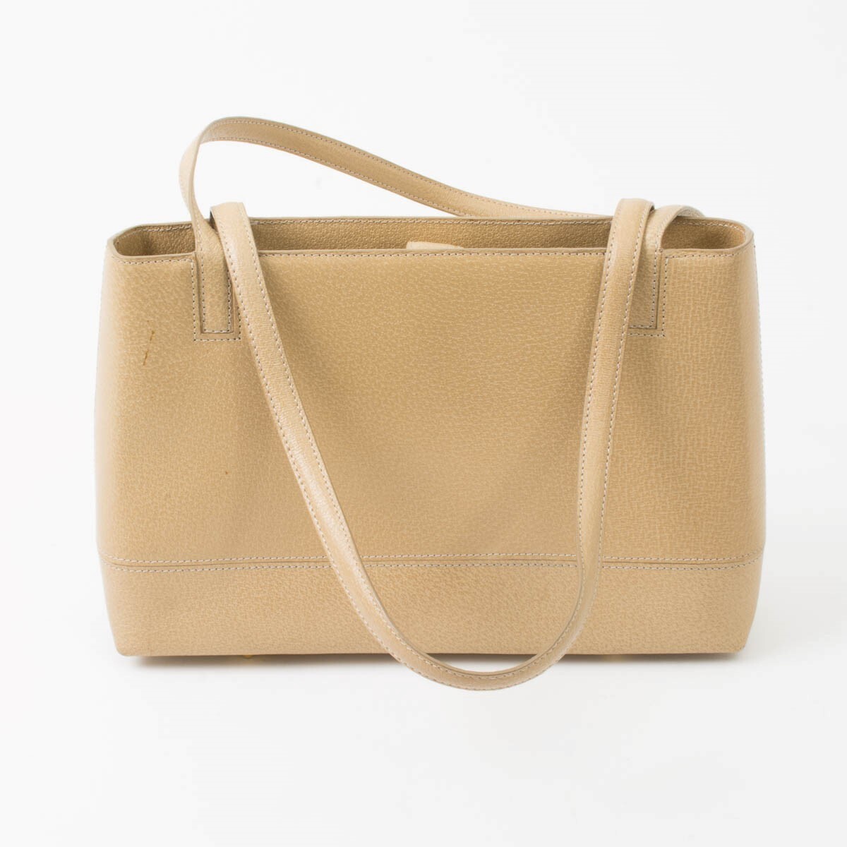 TUSK Genuine Tan Pebbled Leather Shoulder Bag Tote Pu… Gem