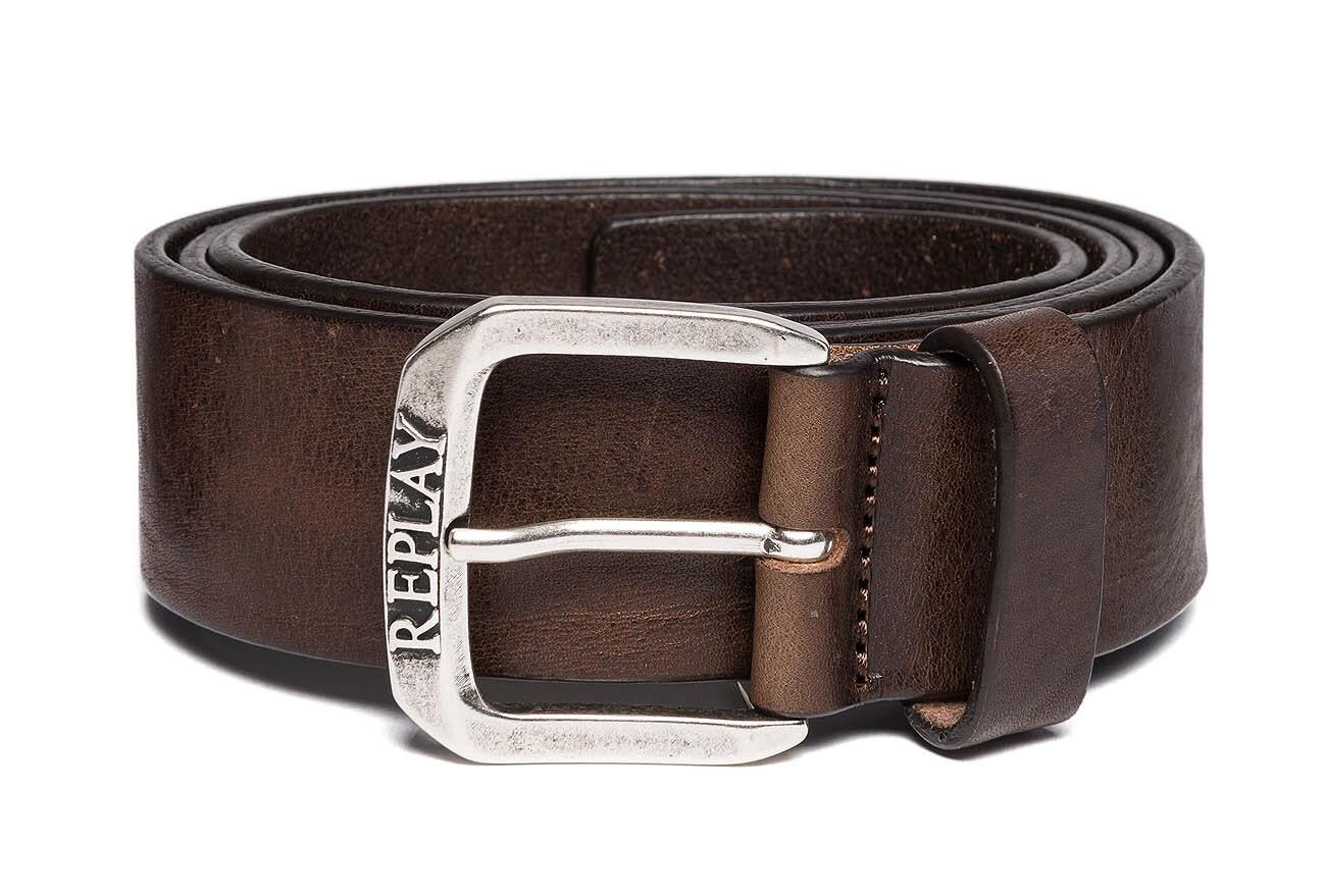 REPLAY Vintage Leather Belt W105 Fade Tobacco