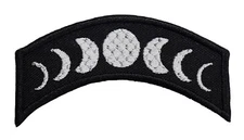 Moon Phases Banner Embroidered Iron On Patch  3.1" x 1.6"