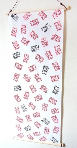 Japanese Cotton Fabric TENUGUI Cloth_Manekineko-w - Picture 3 of 3