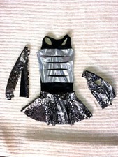 Black  Silver Youth  Adult Jazz/Tap Hip Hop Dance Costume