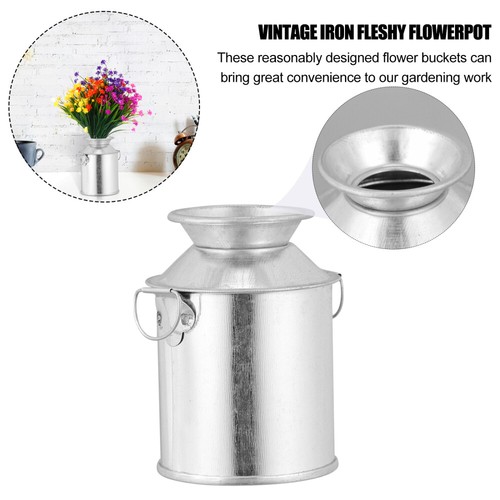 3pcs Verzinkt Vase Metall Eimer Pflanzer Eisen Topf Bauernhaus Eimer Decor - Bild 12 von 12