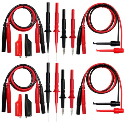 2 sets AideTek 5 in 1 Silicone Rubber Wire Test Lead Kit of Multimeter TLP20257