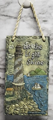 Decorative Wall Plaque. Let the light Shine. Lighthouse, Sailboat, Ocean....