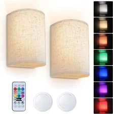 Battery Operated Wall Sconce ,16 RGB Colors Wireless Rechargeable Wall Lights